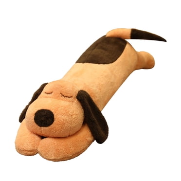 Milaget Coussin Long en Peluche Doux à Rayures pour Chien, Confortable pour Dormir sur le Sofa, Ados, Beige 60 cm Brun 60 cm