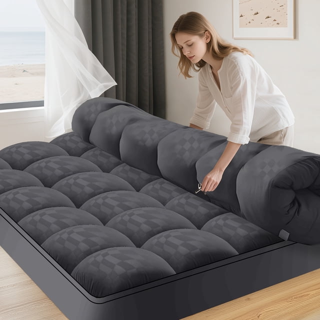 Mattress Topper, Extra Thick, Plush Quilted Pad With 8-21 Inch Deep Pockets, Overfilled With Breathable Polyester, Mattress Protector- Machine Washable, Mattress Topper Clearance
