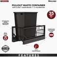 thumbnail image 2 of Rev-A-Shelf Single Pullout 35 qt. Kitchen Trash Can w/ Soft-Close, 5349-15DM-118, 2 of 12