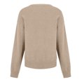thumbnail image 5 of BLVB Chandails Chauds pour Femmes Col en V Classique Doux Chandail Confortable Ample Décontracté Manches Longues Automne Hiver, 5 of 5