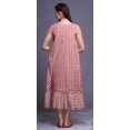 thumbnail image 4 of Bimba Robe de Nuit Mi-Mollet Colorée à Pois Saumon Rose Pâle pour Femmes en Coton Imprimé Sans Manches Maxi Robe XX-Grand, 4 of 6