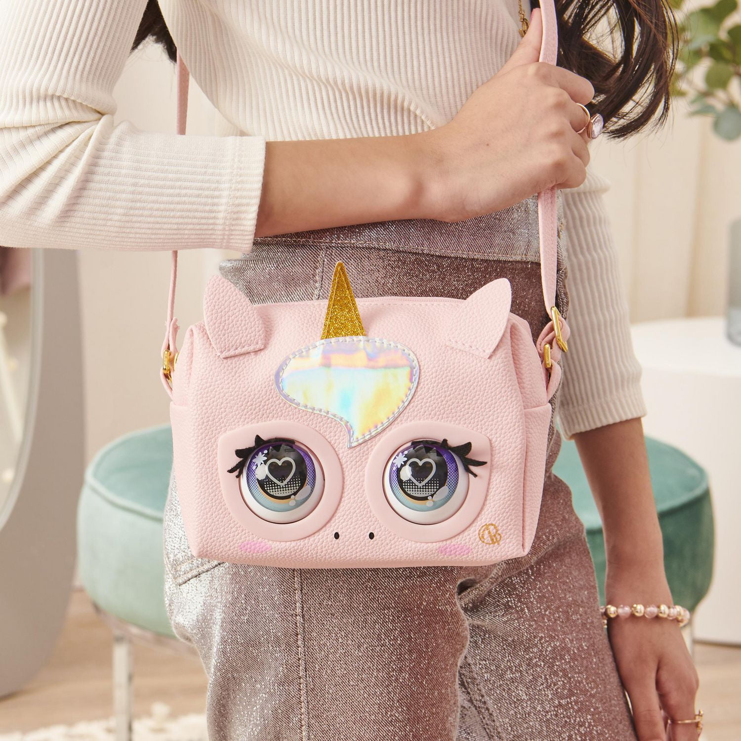Purse Pets, Glamicorn Unicorn, Sac animal interactif avec plus de 25 effets sonores et réactions, jouets pour les filles à partir de 5 ans