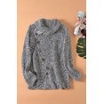 thumbnail image 1 of Pulls Femmes Chauds Asymétriques Tricotés Col Roulé Unis Enveloppants Manches Longues Chemises Tops Décontractés TTG, 1 of 4