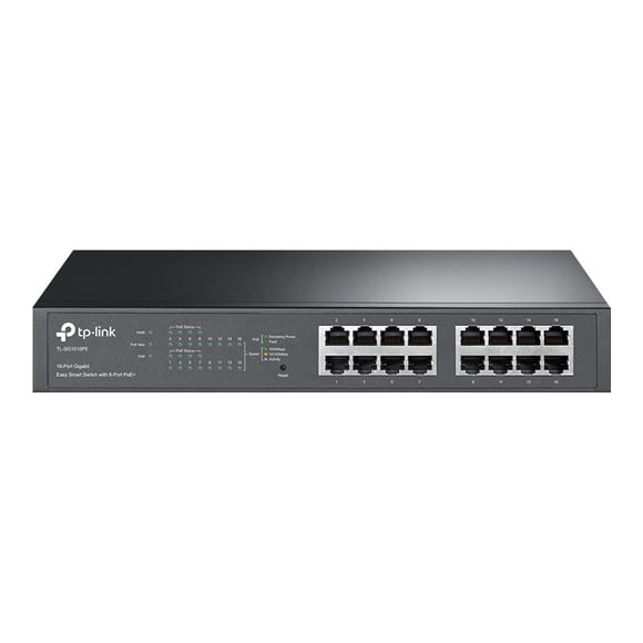 TP-Link TL-SG1016PE - Commutateur - Intelligent - 8 x 10/100/1000 (PoE+) + 8 x 10/100/1000 - de Bureau, Montable sur Rack - PoE+ (110 W)