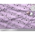 thumbnail image 2 of Soimoi Purple Cotton Duck Fabric Notes Musical Instrument Print Sewing Fabric Yard 42 Inch Wide, 2 of 5