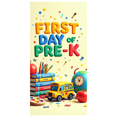 thumbnail image 3 of Colorful School Themed Backdrop Banner with Alarm Clock Books Apple Globe and School Bus for First Day of Pre K Celebrations Party Decorations Photography Props Classroom Decor Background, 3 of 4
