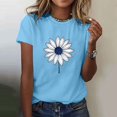 thumbnail image 1 of Ovbmpzd Hauts Bleus pour Femmes T-Shirts Graphiques Floraux à Manches Courtes Amusants d'Été pour Femmes TTG, 1 of 5