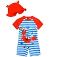 thumbnail image 1 of Zanarzt Baby Boy Swimsuit Rash Guard Baby Comfortable Breathable Skin Friendly Long Sleeved Swimsuit Fashionable Printed Zipper Swimsuit Red,6-7 Years, 1 of 1