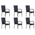 thumbnail image 1 of vidaXL Ensemble de Salle à Manger de Jardin 7 Pcs Noir, 1 of 5