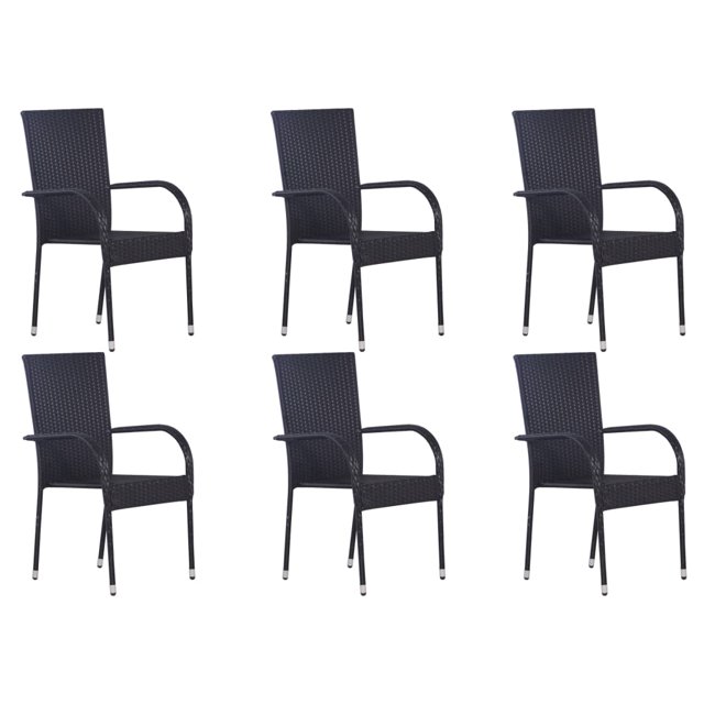 vidaXL Ensemble de Salle à Manger de Jardin 7 Pcs Noir