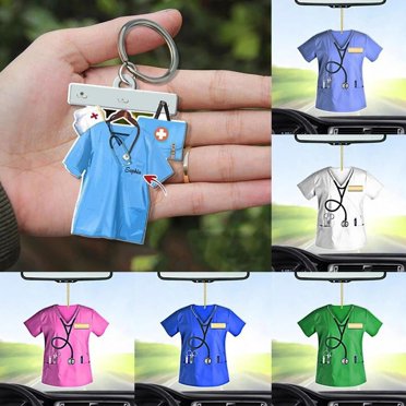 Liquidation Aujourd'hui! Pendentif d'Uniforme d'Infirmière pour Voiture, Porte-Clés en Acrylique, Bijoux Médicaux, Accessoires pour le Personnel Hospitalier, Cadeaux Mignons pour Infirmières et Travailleurs de la Santé, Décoration de Breloque de Voiture