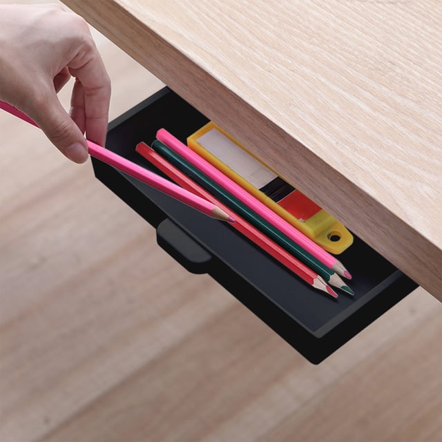 Dvkptbk Under Desk Stationery Drawer Under Desk Drawer Self Adhesive Under Desk Organizer Office Under Desk Drawer Organizer Home Stationery Organizer Organization and Storage
