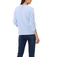 thumbnail image 3 of INSPIRE CHIC Women's Dressy Shirt Work Office Top Keyhole Pleated Front Ruched 3/4 Sleeve Chiffon Blouse S Light Blue, 3 of 6