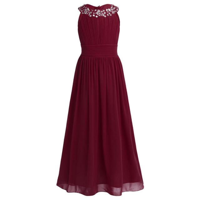 AAMILIFE Robe Fille Brodée Fleur Formelle Fête Robe de Bal Bal Princesse Demoiselle d'Honneur Robe de Mariage