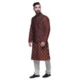 thumbnail image 2 of Atasi Ensemble Kurta Pyjama Ethnique Classique à Manches Longues Imprimé pour Hommes Tenue Décontractée, 2 of 5