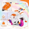 thumbnail image 3 of Costway 12V Kids Ride on Unicorn Toy with  Training Wheels Music One-button Start Horse Toy Multicolor, 3 of 10