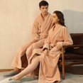 thumbnail image 1 of Winter couple flannel pajamas plus size comfortable bathrobe for warmth in winter, 1 of 5