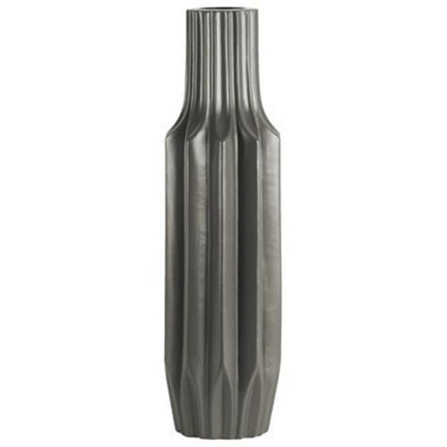 Collection Tendances Urbaines 53046 Vase Rond à Motifs en Céramique avec Col Court, Taupe Foncée - Grande