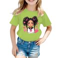 thumbnail image 1 of MEZZALL T-Shirt Graphique Mignon pour Fille, Col Rond, Manches Courtes, Tee d'Été Décontracté, T-Shirts Hauts, Vert Pâle, 13-14 Ans, 1 of 5