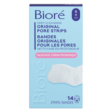 Bioré Deep Cleansing Pore Strips Value Pack for Instant Pore Unclogging and Blackhead Removal, 14ct (Made in Japan)