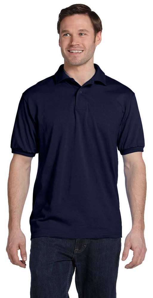 Hanes 054 EcoSmart Polo pour Hommes - Marine - Moyen