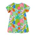 thumbnail image 4 of BOBOGOJP Robe pour Filles Tout-Petits Manches Courtes Imprimés Robe de Danse Vêtements de Fête (Vert, 6-7 Ans), 4 of 6