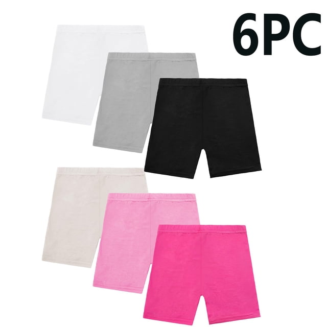 Cowsor Boy's Girls' Solid Bike Shorts 6PC