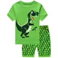 thumbnail image 1 of Little Hand Boy Pajama 100% Cotton Summer Short Sleeve Dinosaur Pajamas Set 6T, 1 of 8