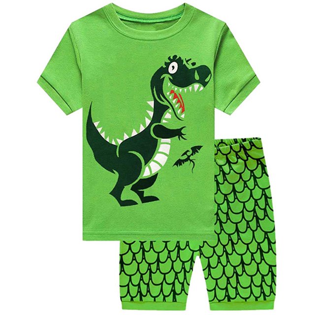 Little Hand Boy Pajama 100% Cotton Summer Short Sleeve Dinosaur Pajamas Set 6T