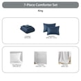 thumbnail image 2 of Regency Heights 7-Piece King Bed in a Bag Set, Reversible Comforter with Sheet Set and Shams, Navy Blue, Solid Color, 2 of 12