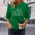 thumbnail image 3 of Chandails en Molleton Arbre de Noël pour Femmes 2025 Manches Longues Col Rond Graphique Arbre de Pin Chandail de Vacances Xmas, 3 of 7