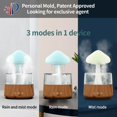 thumbnail image 2 of Dripping Water Humidifier Ambient Night Light 450ml for Bedroom Rain diffuser cloud Study Room Wood, 2 of 8