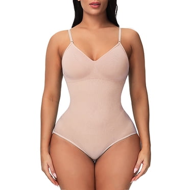 Gaine-culotte Gainante pour Femmes, Justaucorps Gainant, String pour Femmes, Contrôle du Ventre, String Gainant, Justaucorps Amincissant avec Soutien-Gorge Intégré, Décolleté Plongeant