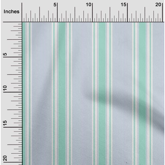 oneOone Cotton Cambric Fabric Multicolor Stripe Printed Fabric 1 Yard 56 Inch Wide