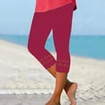 thumbnail image 3 of FNFYFH Clearance Womens 2 Pack Yoga Capri Pants Solid Color Leggings Set,Pink, 3 of 5