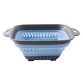 thumbnail image 1 of Oleegame 1PC Stainless Steel Cutlery Set Collapsible Colander Strainer with Plastic Handles Foldable Storage Basket Blue, 1 of 2