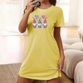 thumbnail image 2 of Birdeem Chemises de Nuit pour Femmes Chemise de Nuit Courte Surdimensionnée pour Femmes Robe Imprimée à Col Rond et Manches Courtes, 2 of 12