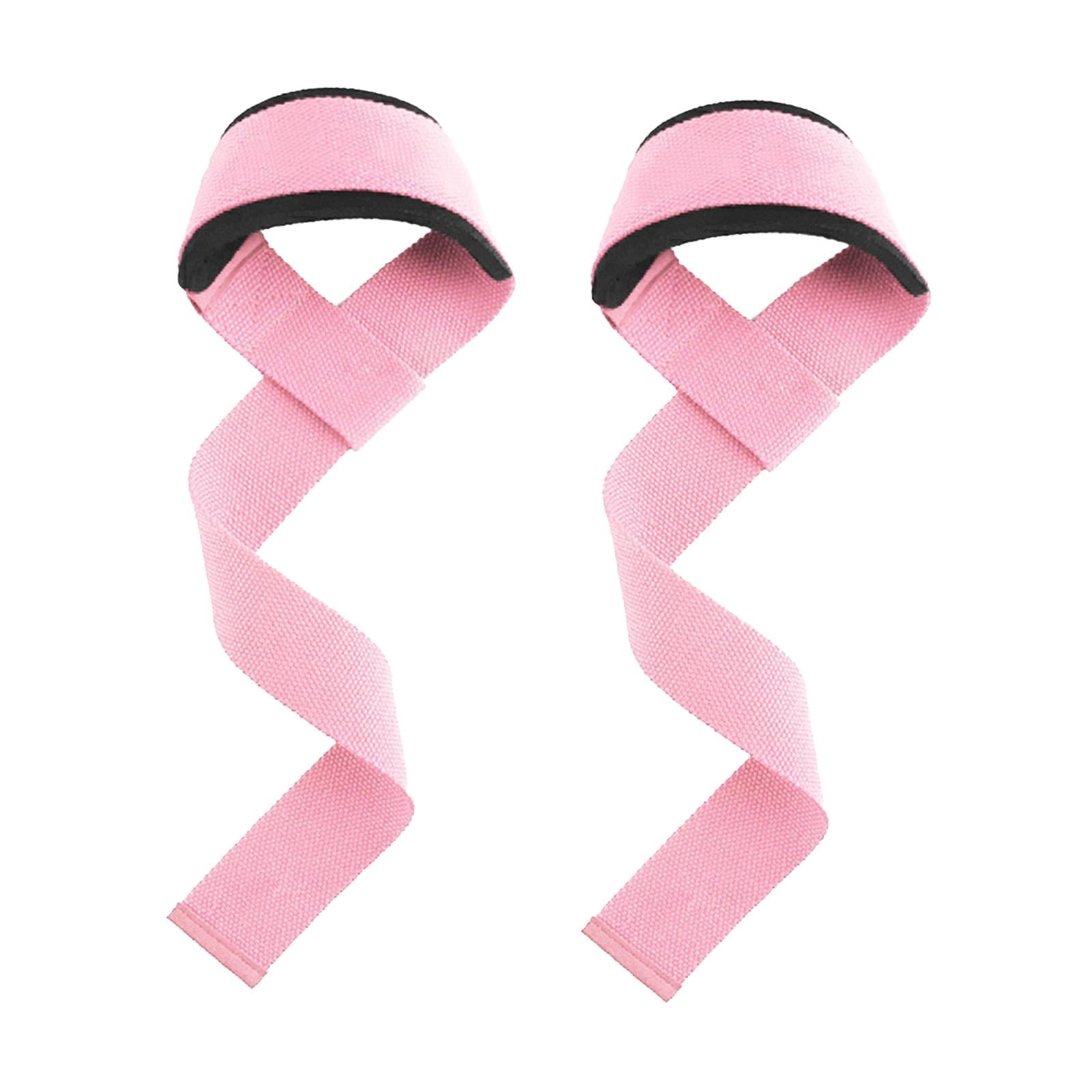 koolsoo 2 Pcs Weight Lifting Straps Weight Straps Strength Training Lifting Wrist Straps Pink