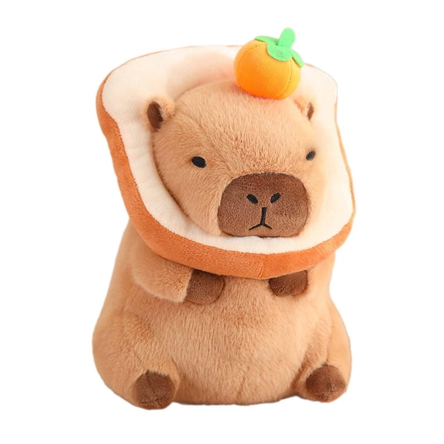 HILABEE Capybara Toy Cute Capybara Stuffed Animal 30cm Comfortable Kids Room Decor orange bread light
