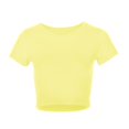 thumbnail image 4 of JIRNDf Hauts pour Femmes T-Shirts d'Été Tendance Mode Manches Courtes Mignon Court Basique Col Rond Coupe Ajustée Blouse pour Femmes Tunique Décontractée Hauts Jaune P, 4 of 5