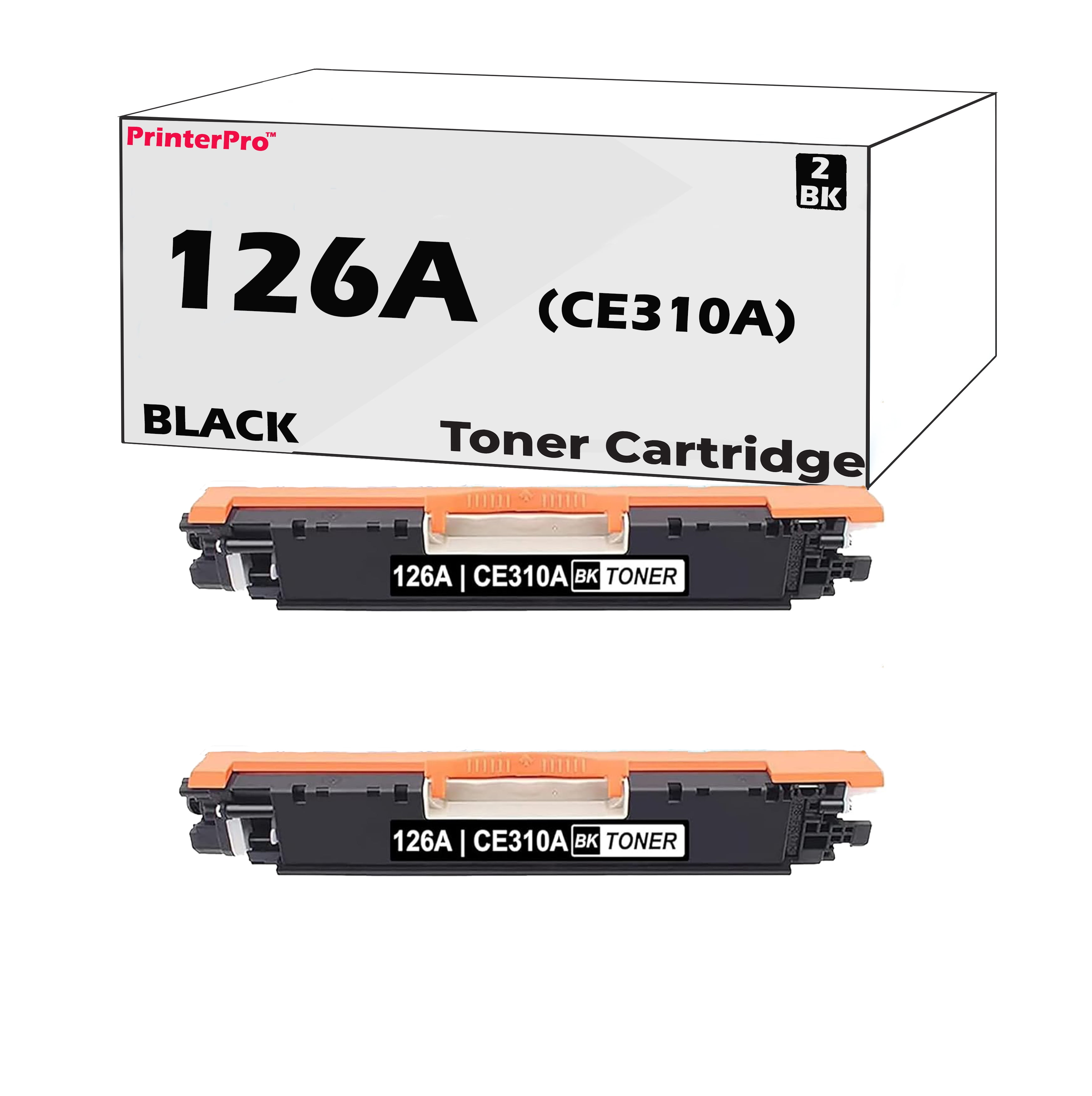 Printer Pro™ Compatible Replacement for HP 126A CE310A Black Toner Cartridge for HP Laserjet Pro 100 Color MFP M175a MFP M175nw CP1025 CP1025nw M275 MFP (2 BK)