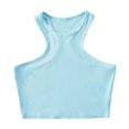 thumbnail image 1 of AherBiu Workout Tops for Women Racerback Sleeveless Cropped Ribbed Tank Top Crewneck Slim Yoga Cami Shirt, 1 of 3