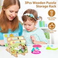 thumbnail image 3 of Qenwkxz 3PCS Wooden Puzzle Storage Rack Jigsaw Puzzle Holder Rack for Puzzle Easel Board Easy to Install Wood Puzzle Display Stand Puzzle Rack Organizer for Adults Craft Collection Lovers, 3 of 7
