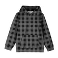 thumbnail image 3 of MeetoTime Chandail à Capuche Surdimensionné pour Filles et Garçons Manches Longues Col Rond Imprimé à Carreaux Automne Hiver Chandail-Over, 3 of 6