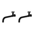 thumbnail image 2 of relayinert Universal Fit Basin Long Lasting Easy Installation Compact Metal Single Cold Wall Mounted Sink 02 Black 2Set, 2 of 6