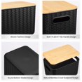 thumbnail image 3 of s Storage Bins with Bamboo Plastic Storage Containers with Stackable Storage Box：Storage Baskets for Organizing Desktop Closet Playroom Classroom Office (), 3 of 7