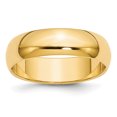 thumbnail image 1 of Bande de Mariage Demi-Ronde 14k 6mm Taille 10, 1 of 3