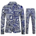 thumbnail image 4 of TIMIFIS Mens 2 Piece Print Suit Floral Partys Dress Jacket Slim 2 Button Blazer PantsFall, 4 of 9