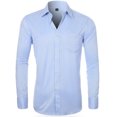 thumbnail image 1 of Chemise Habillée Extensible pour Homme à Coupe Régulière, Col Flexible Ultra Infroissable - Fermeture à Boutons, Lavage à la Machine, Poche Poitrine, 1 of 4