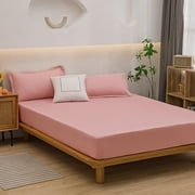 Vaidha Solid Color Washed Fitted Sheet Piece Mattress Pad Ash Proof Protective Cover Bed Sheet Cover